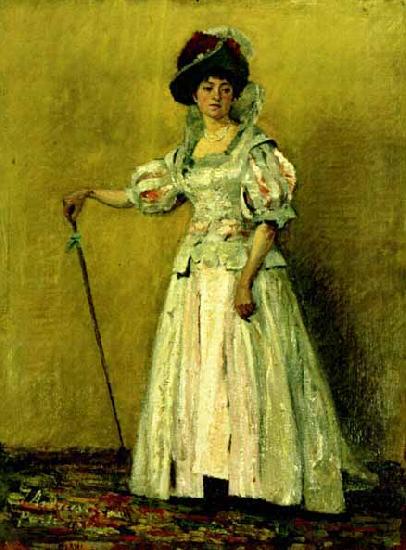Ion Andreescu Portret de femeie in costum de epoca china oil painting image